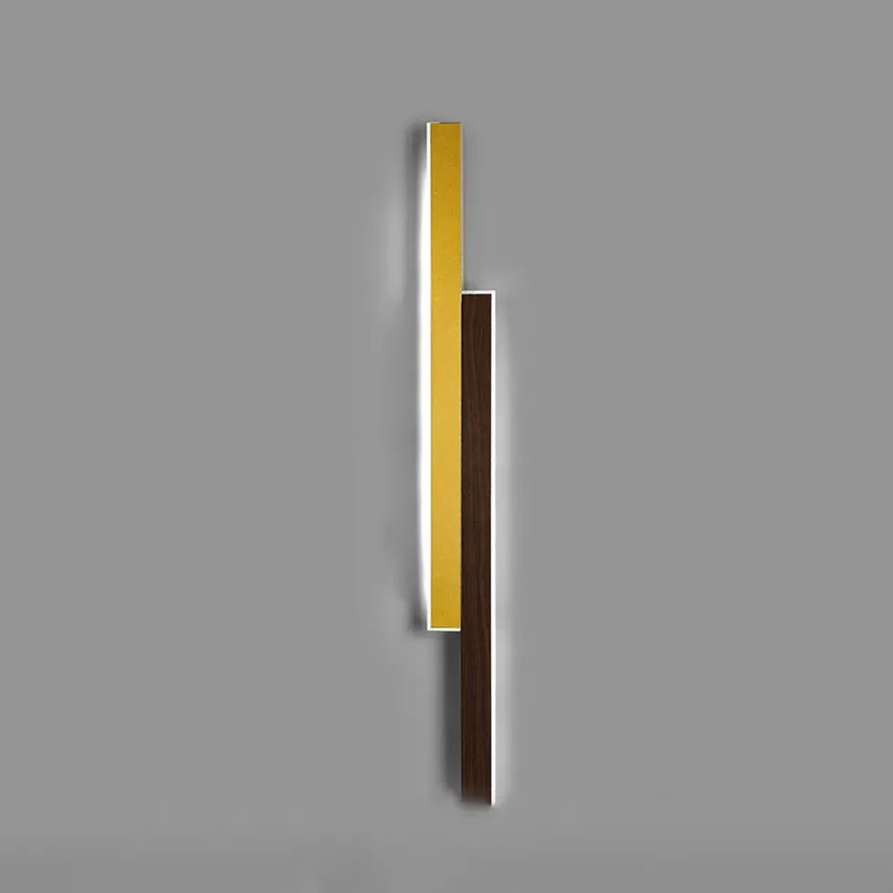 Brown Flush Wall Light For Bathroom Linear Ozawa Metal