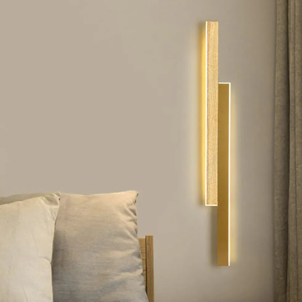 Brown Flush Wall Light For Bathroom Linear Ozawa Metal