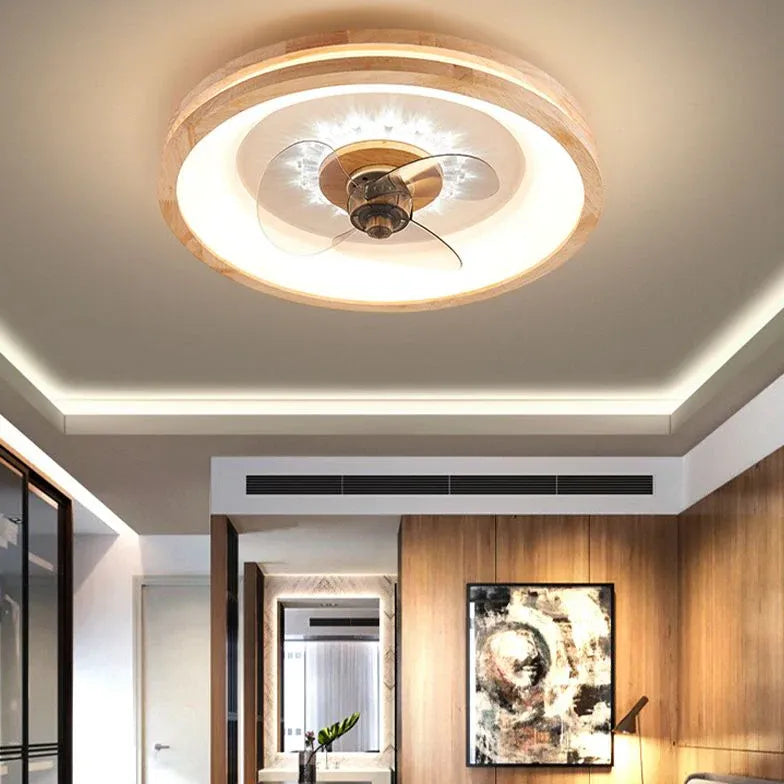 Ceiling Fan With Light For Bedroom Ozawa Wood Dimmable Led