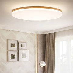 Low Ceiling Light For Bedroom Round Ozawa Wood Led Ip20 Warm White