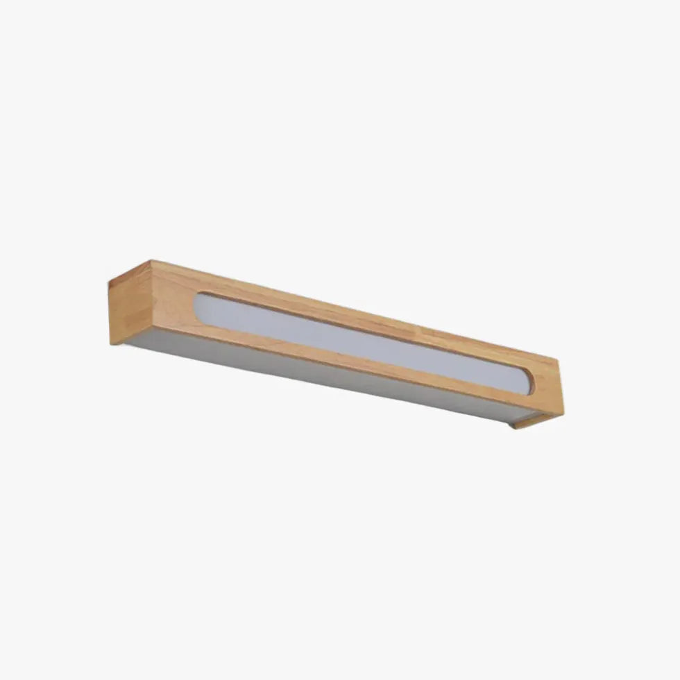 Brown Mirror Light For Bathroom Ozawa Wood Led