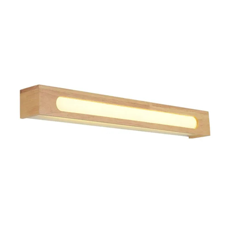 Brown Mirror Light For Bathroom Ozawa Wood Led