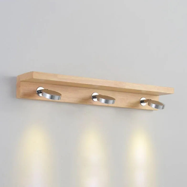 Brown Mirror Light For Bathroom Ozawa Wood Led