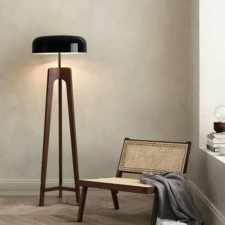 Black Tripod Floor Lamp For Study Room Ozawa Wood