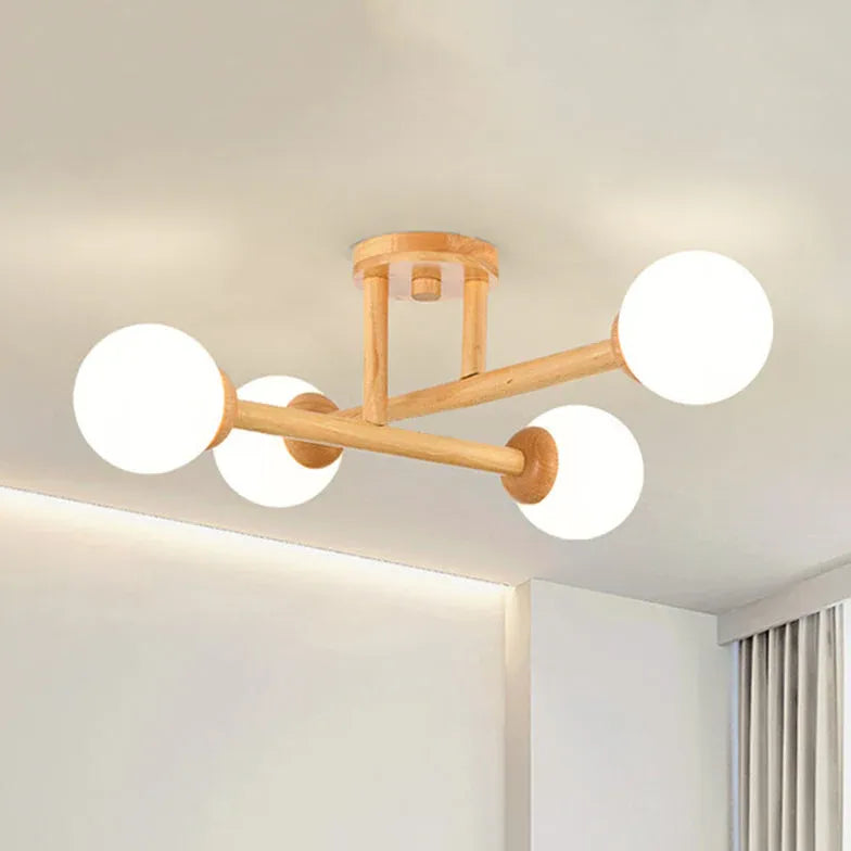 Semi-flush Light For Bedroom Ozawa Wood