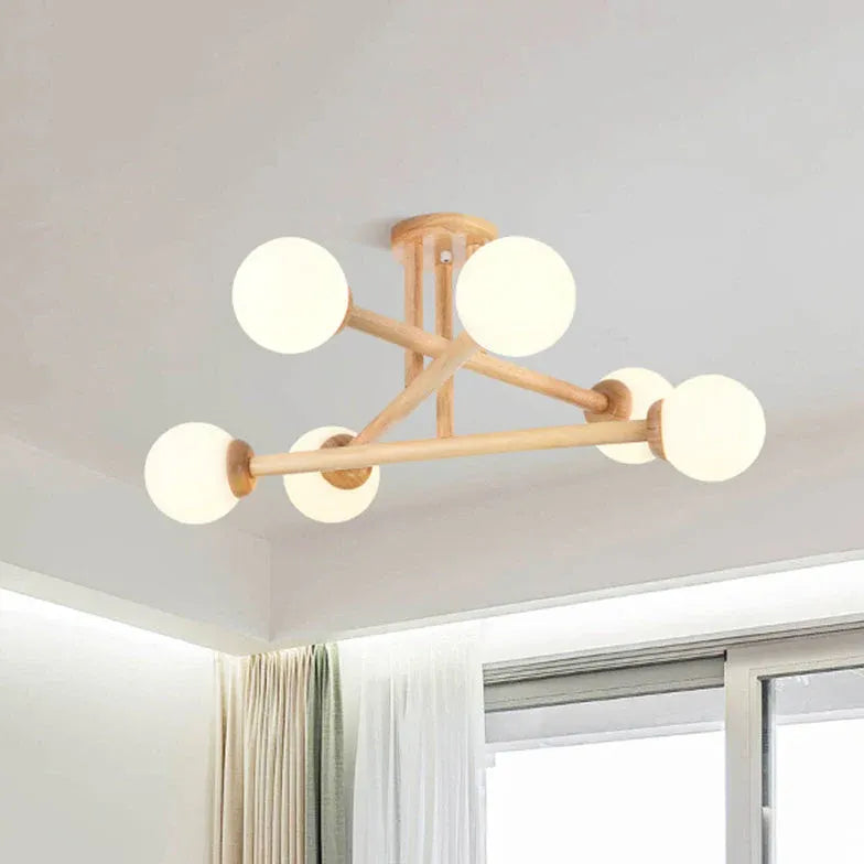 Semi-flush Light For Bedroom Ozawa Wood