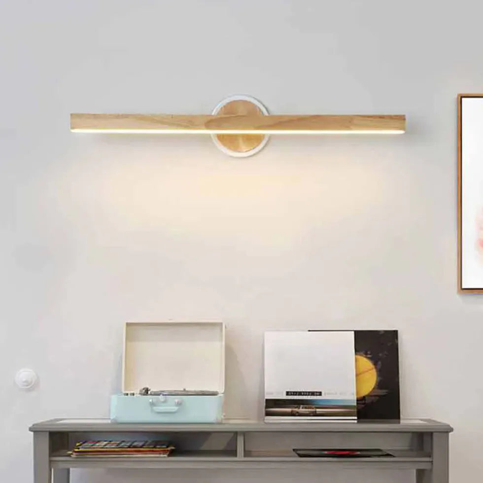 Picture Light For Bathroom Linear Ozawa Wood Ip44 Warm White