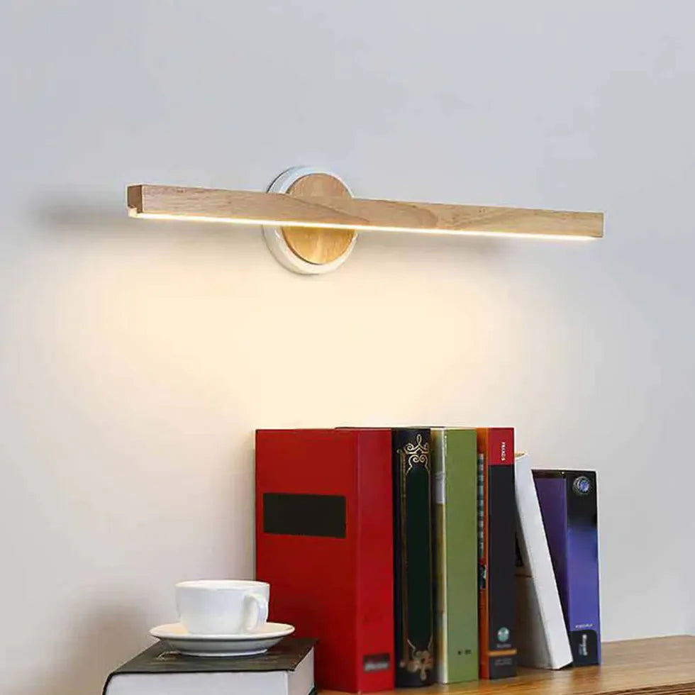 Picture Light For Bathroom Linear Ozawa Wood Ip44 Warm White