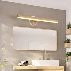 Picture Light For Bathroom Linear Ozawa Wood Ip44 Warm White