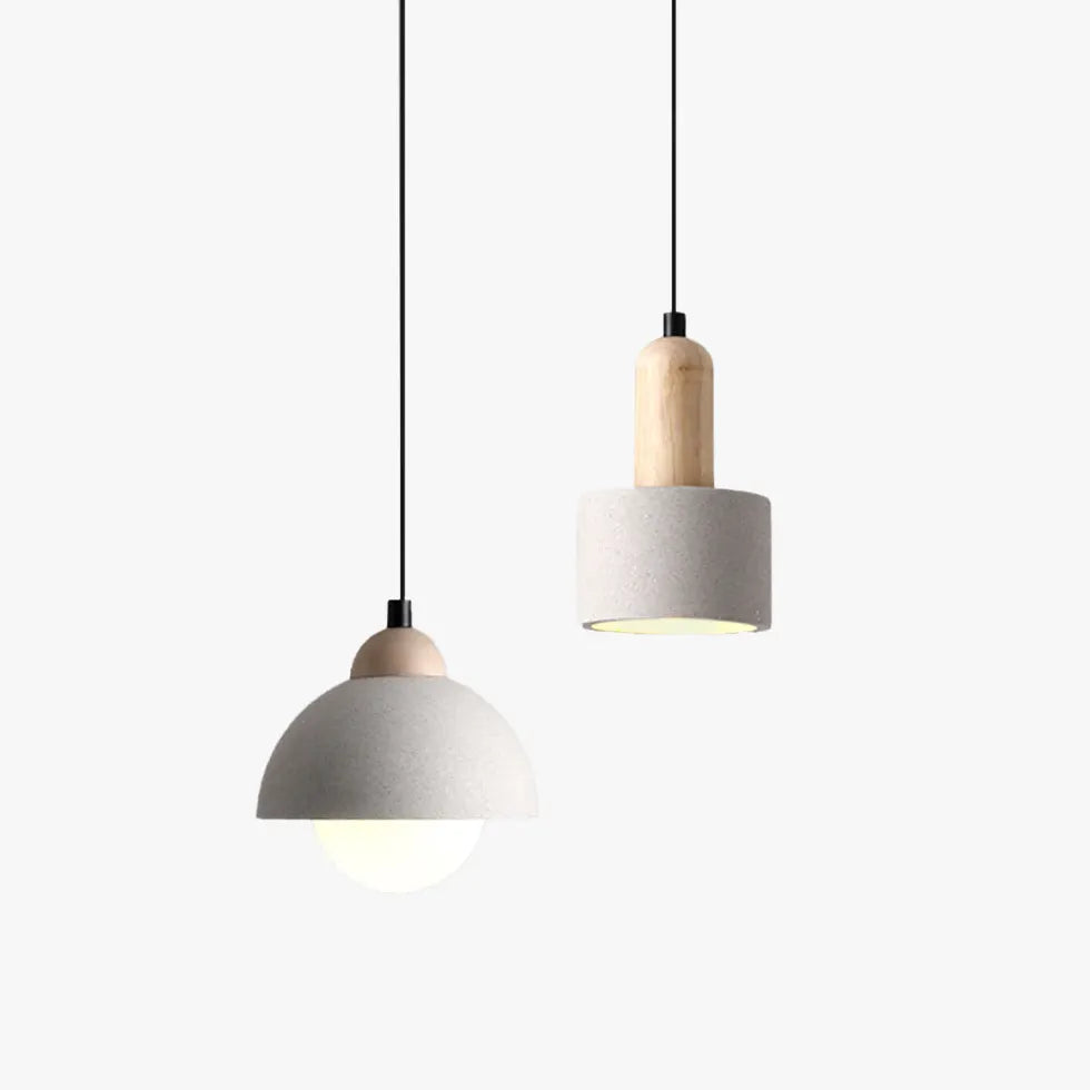 White Light Single Pendant For Kitchen Ozawa Cement Ip20