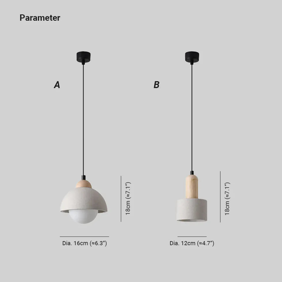 White Light Single Pendant For Kitchen Ozawa Cement Ip20