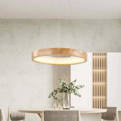 Ozawa Modern Ring Wood Pendant Light