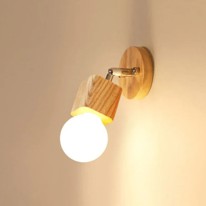 Multi Arm Wall Light For Bathroom Square Ozawa Metal & Wood Warm White