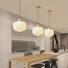 White Bedside Pendant Light For Bedroom Ozawa Wood