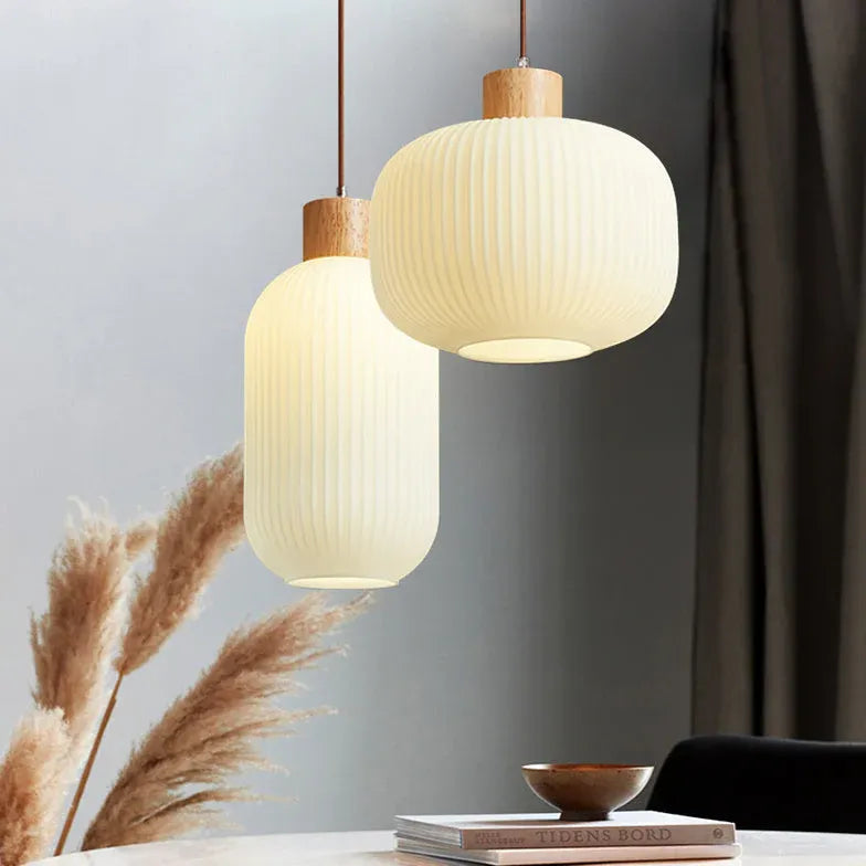 White Bedside Pendant Light For Bedroom Ozawa Wood