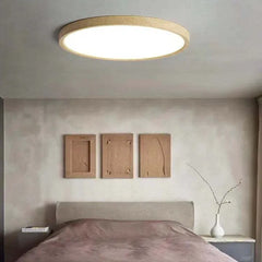 Flush Light For Bedroom Round Ozawa Wood