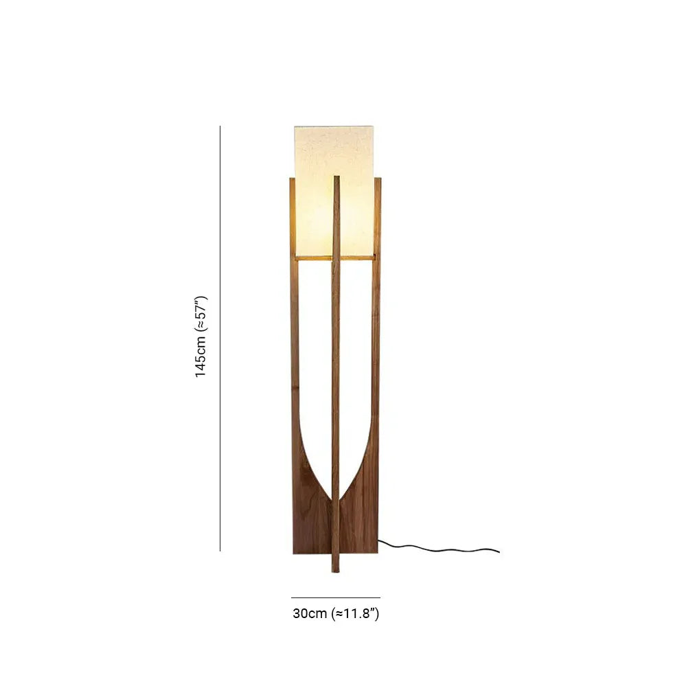 Floor Lamp For Study Room Rectangular Ozawa Wood Warm White Plug Led