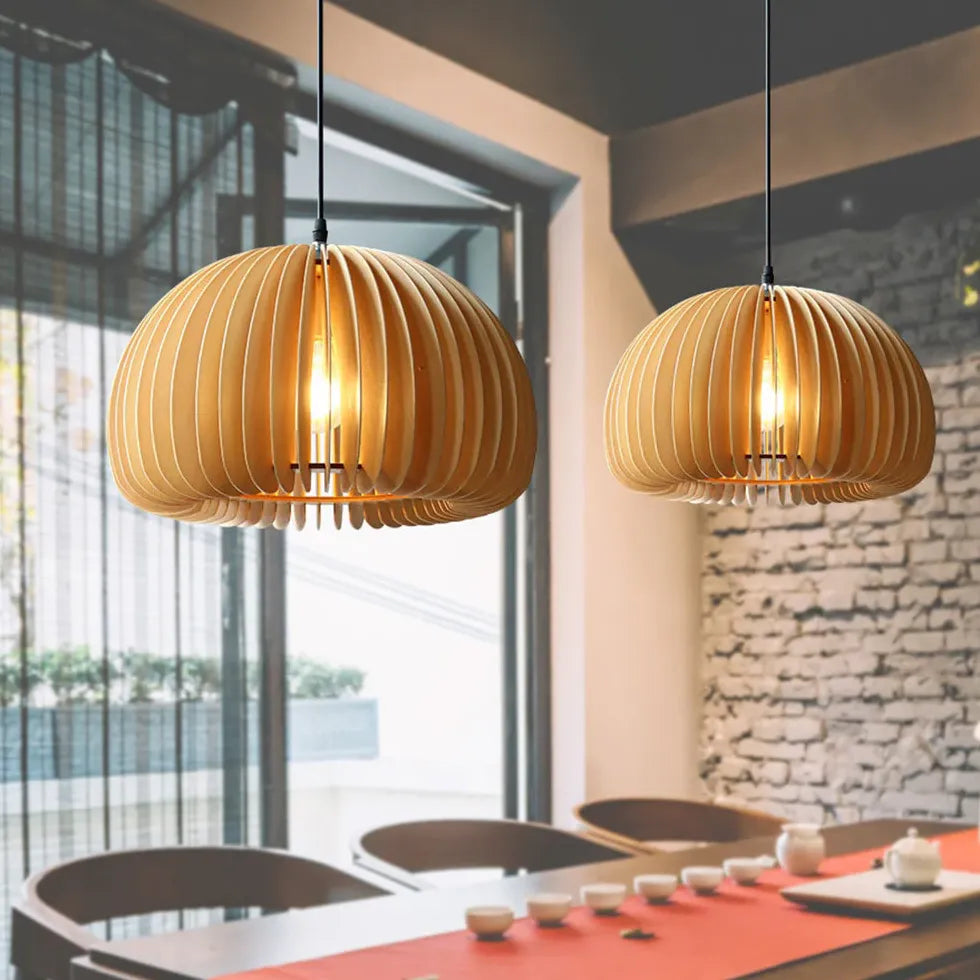 Light Single Pendant For Living Room Ozawa Metal & Wood Led Ip20