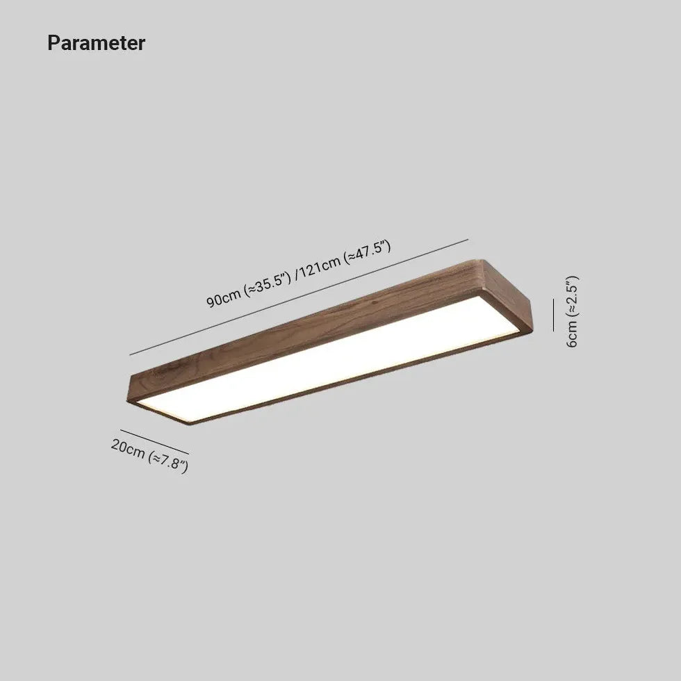 Flush Light For Bedroom Rectangular Ozawa Wood Led Ip20