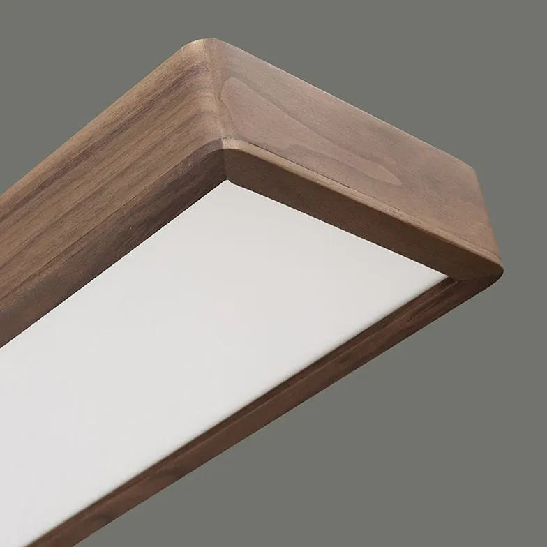 Flush Light For Bedroom Rectangular Ozawa Wood Led Ip20