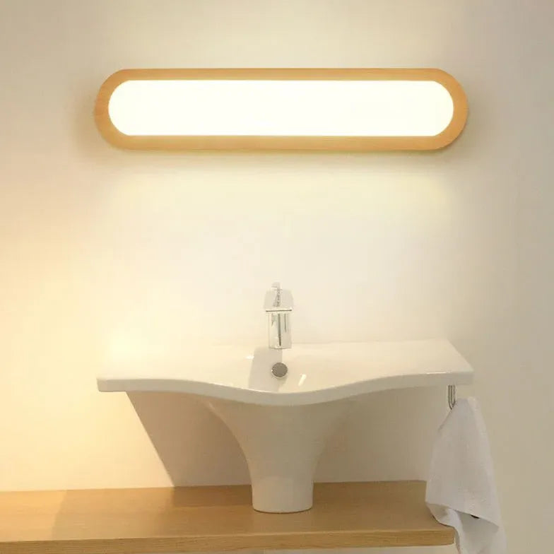 Mirror Light For Bedroom Rectangular Ozawa Wood Led Ip20 Warm White