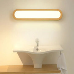 Mirror Light For Bedroom Rectangular Ozawa Wood Led Ip20 Warm White