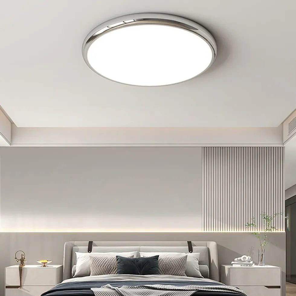 White Flush Light For Bedroom Circle Ozawa Acrylic Ip20 Dimmable Led