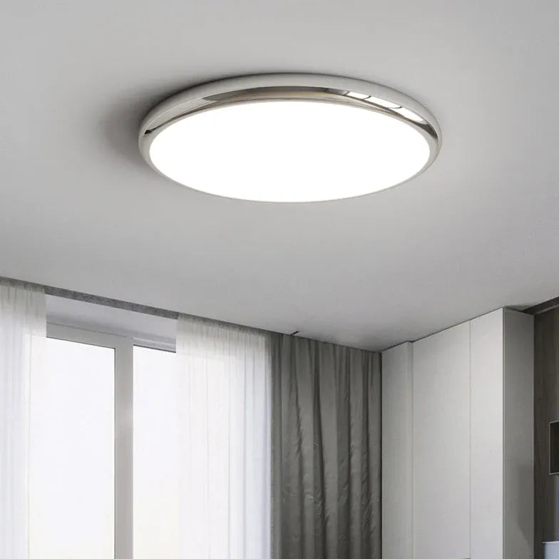 White Flush Light For Bedroom Circle Ozawa Acrylic Ip20 Dimmable Led