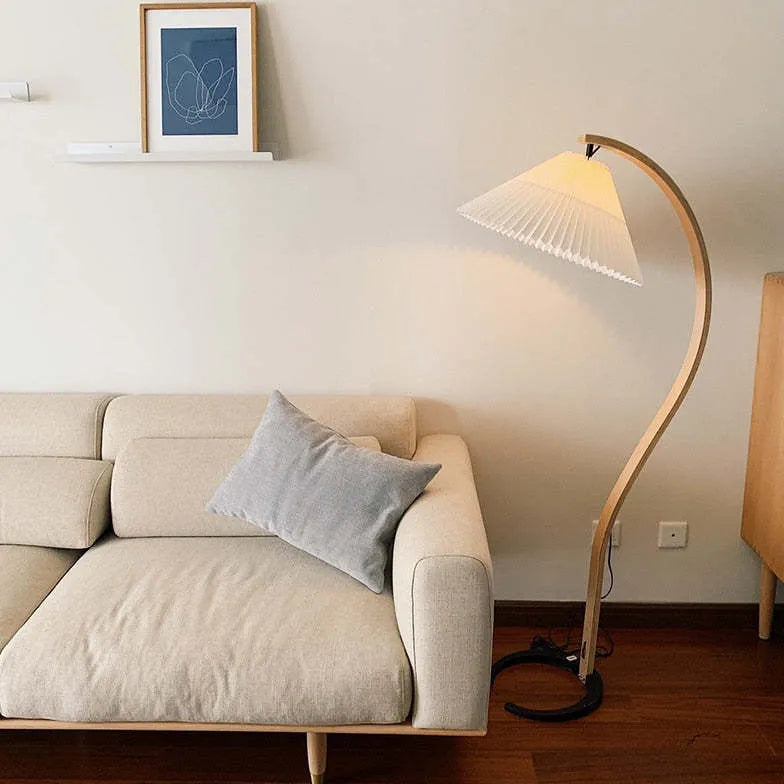 Floor Lamp For Bedroom Ozawa Metal & Fabric Ip20 Plug Warm White