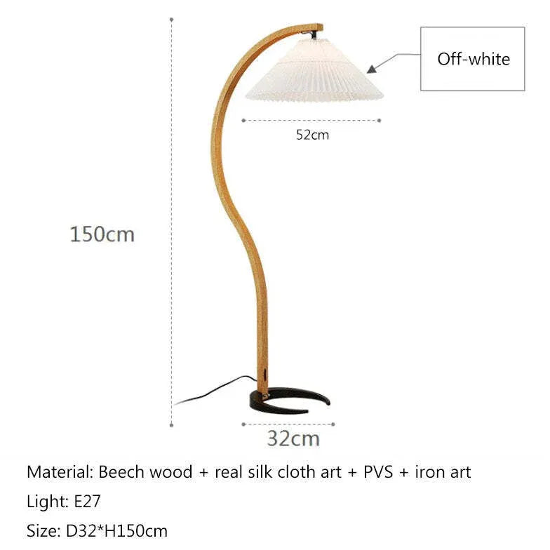 Floor Lamp For Bedroom Ozawa Metal & Fabric Ip20 Plug Warm White