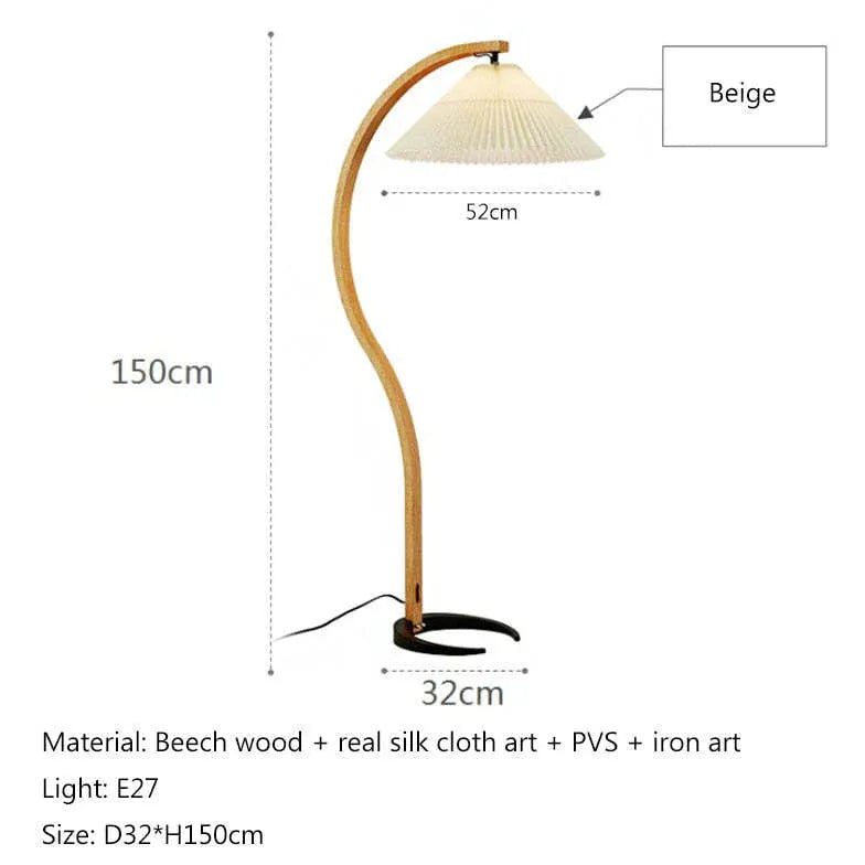 Floor Lamp For Bedroom Ozawa Metal & Fabric Ip20 Plug Warm White