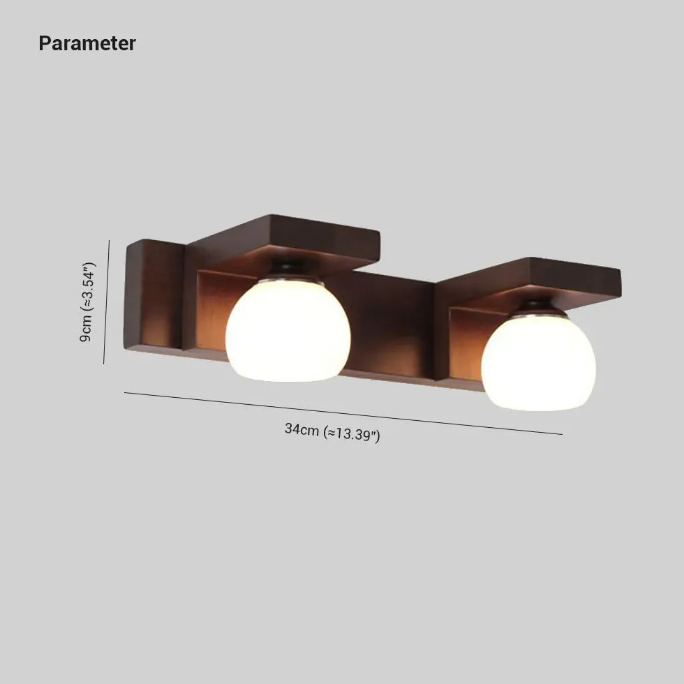 Brown Multi Arm Wall Light For Bathroom Ozawa Wood Bi-pin