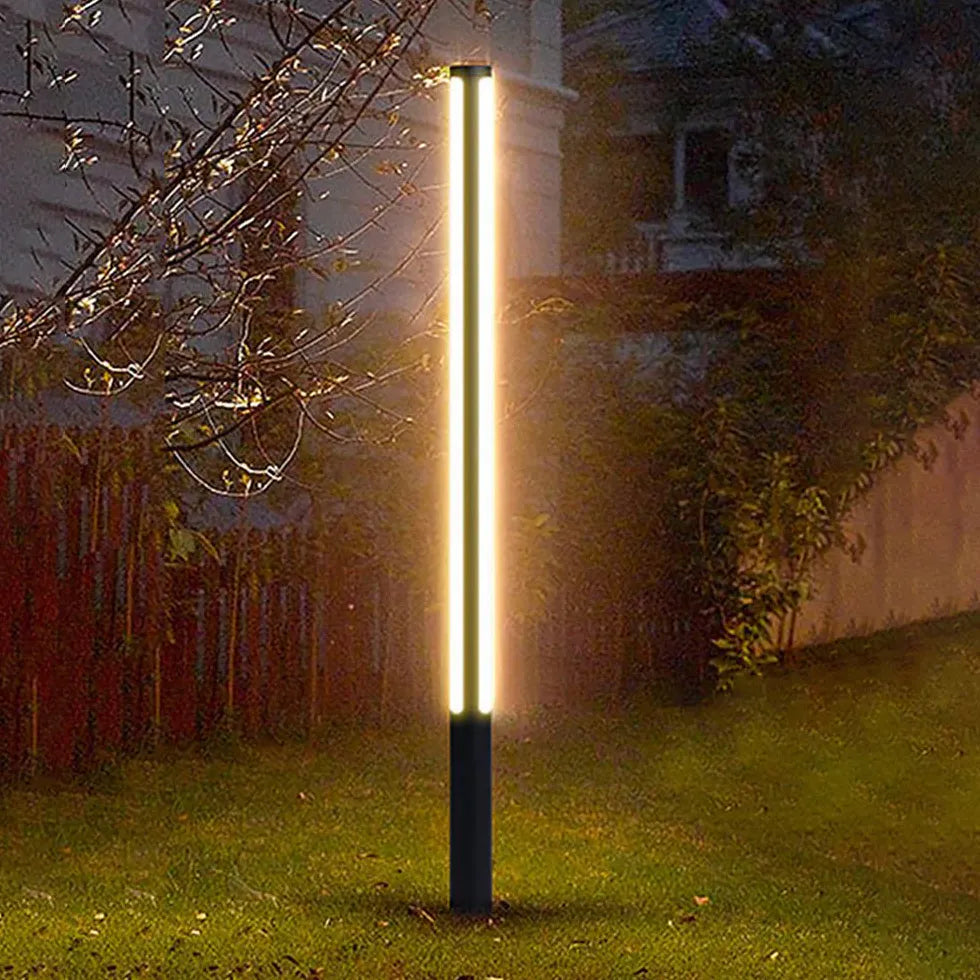 Black Post & Bollard Light Pena Metal & Acrylic Led Ip65 Outdoor Warm White