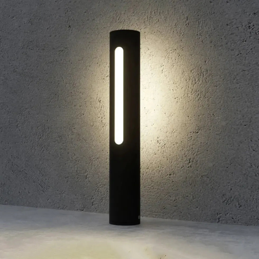 Black Post & Bollard Light Linear Pena Metal & Acrylic Outdoor Warm White Ip65 Led