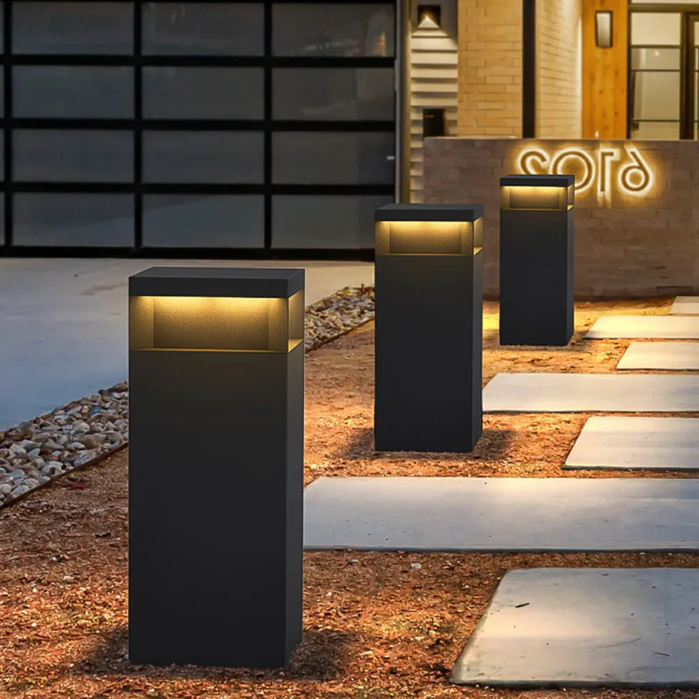 Black Solar Hybrid Rectangular Pena Metal Outdoor