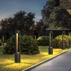 Black Pedestal Light Pena Metal Warm White Ip65 Led Outdoor