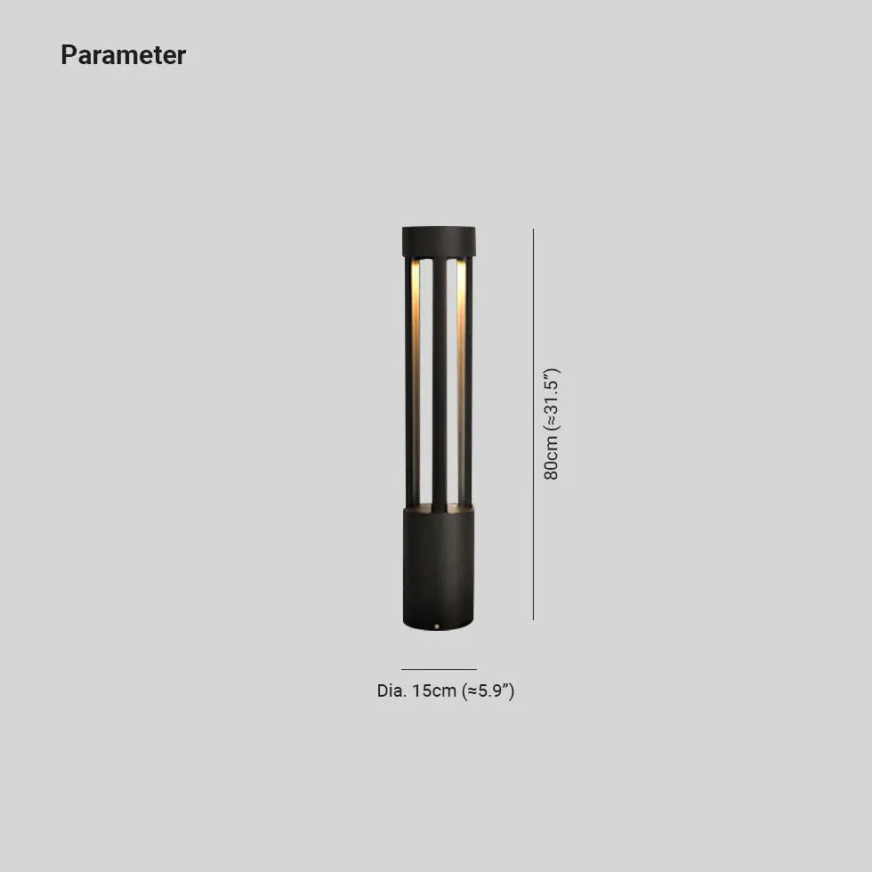 Black Pedestal Light Pena Metal Warm White Ip65 Led Outdoor