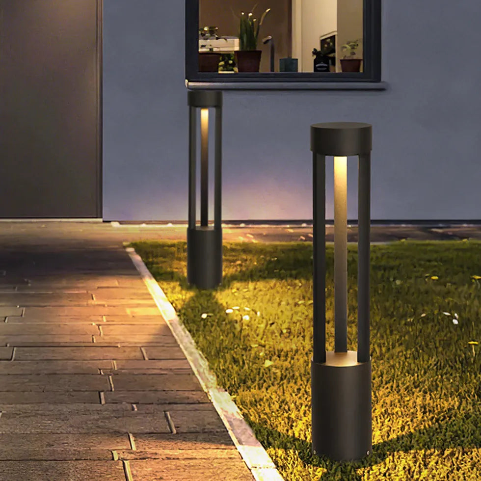 Black Pedestal Light Pena Metal Warm White Ip65 Led Outdoor