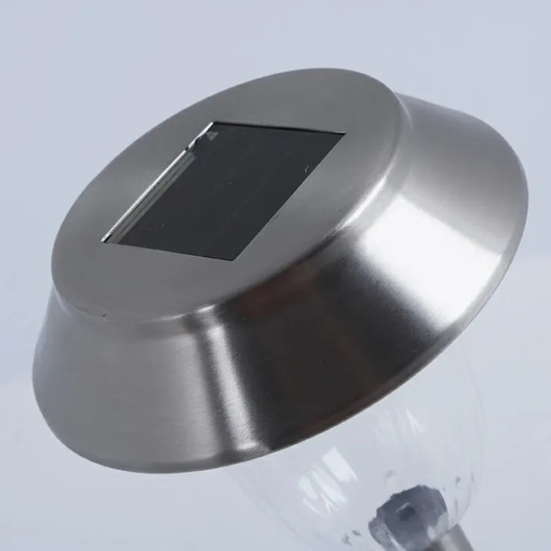 Silver Solar Light Pena Metal Warm White Ip65