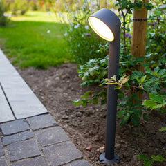 Black Post & Bollard Light Cylinder Pena Metal Outdoor Dimmable Ip65 Led