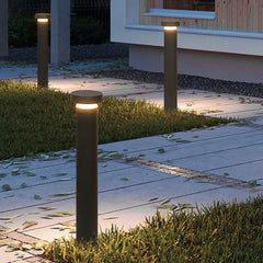 Black Post & Bollard Light Cylinder Pena Metal & Acrylic Ip65 Outdoor