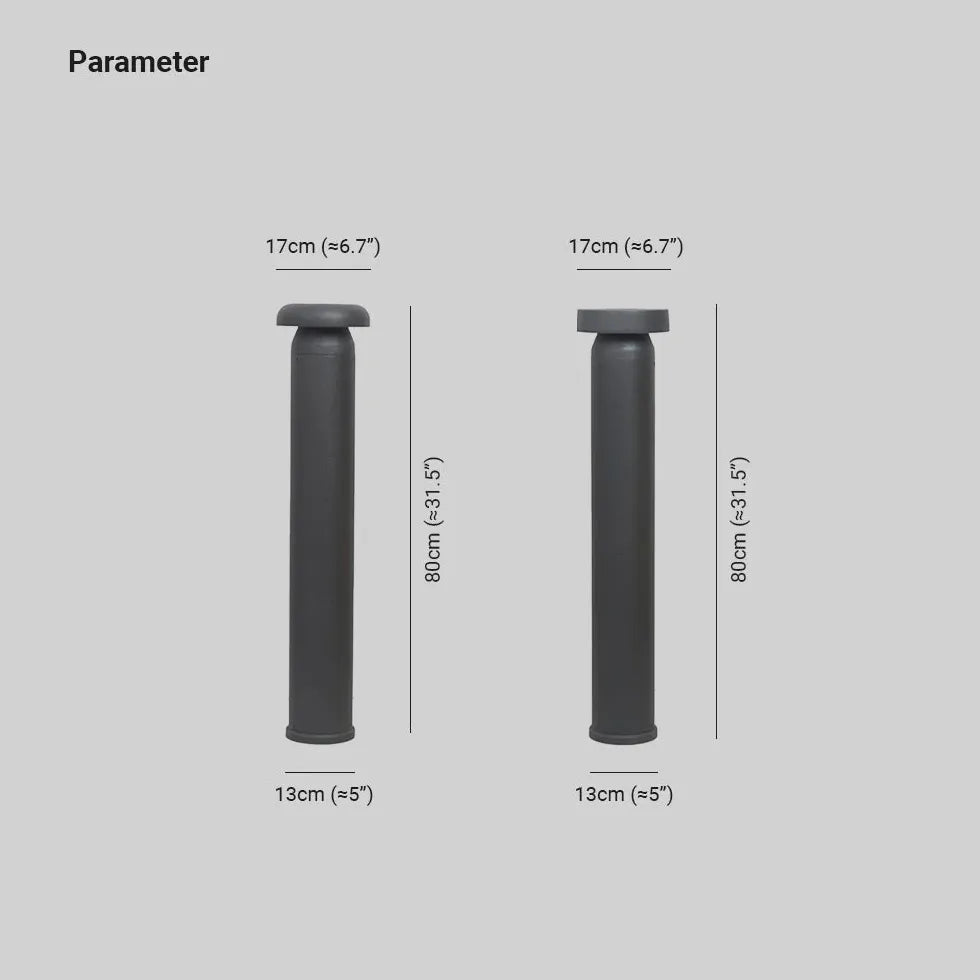 Black Post & Bollard Light Cylinder Pena Metal & Acrylic Ip65 Outdoor