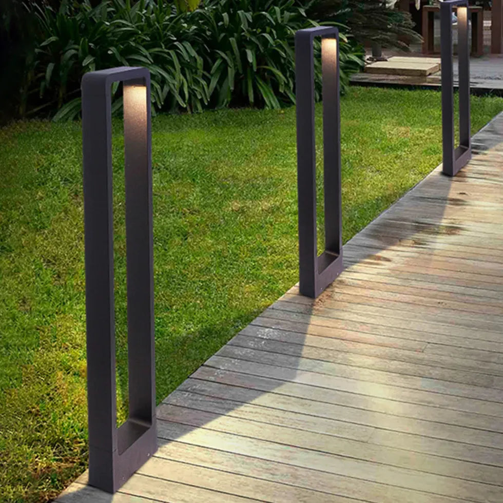 Black Post & Bollard Light Pena Metal & Acrylic Led Warm White Outdoor