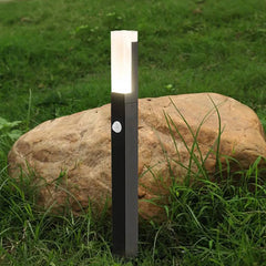 Black Post & Bollard Light Rectangular Pena Metal & Acrylic Outdoor