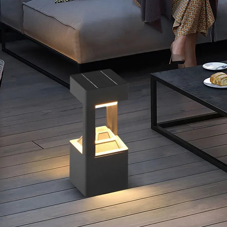 Black Solar Light Rectangular Pena Metal Ip65