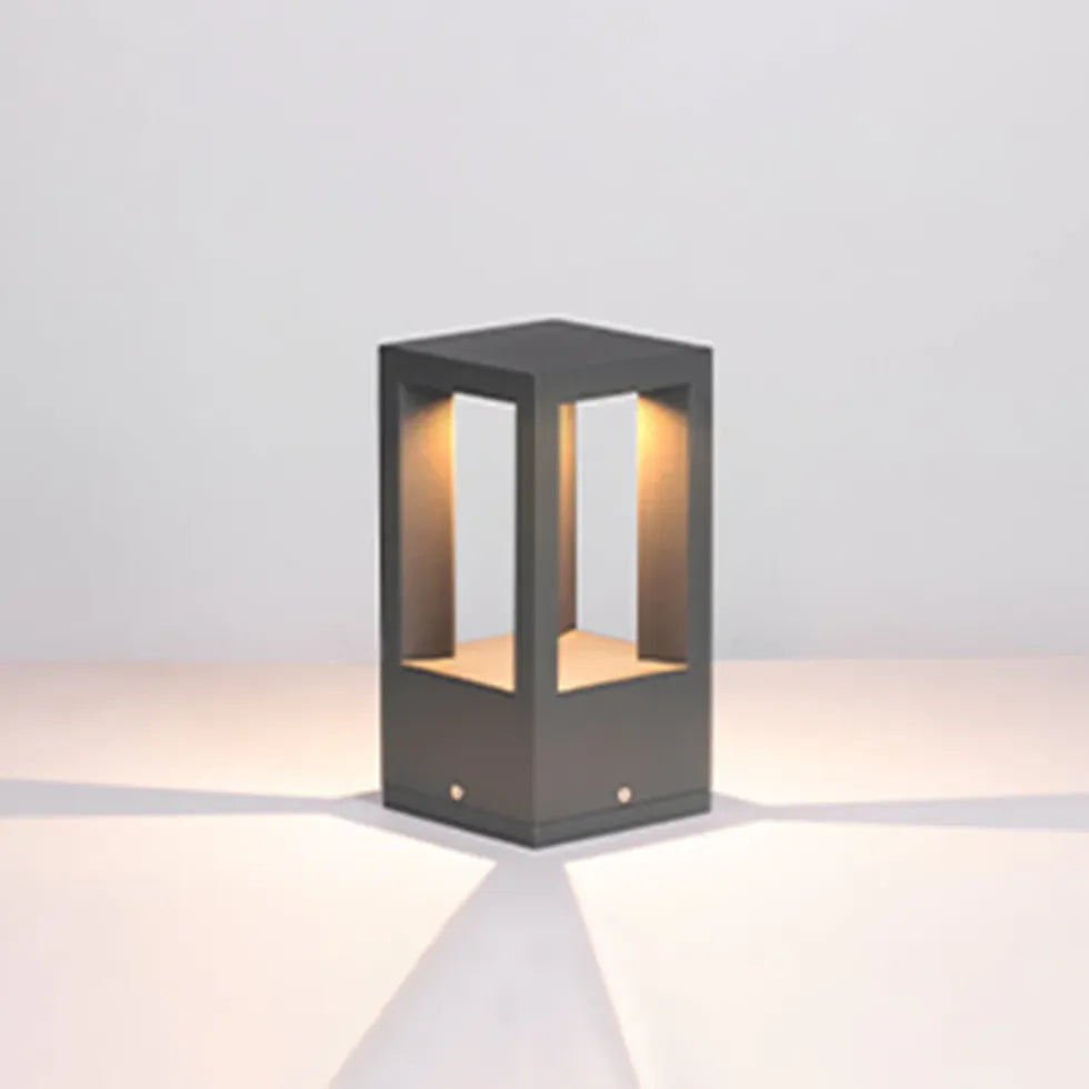 Black Pedestal Light Rectangular Pena Metal Led