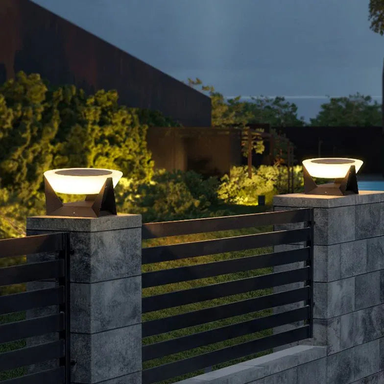 Black Solar Light Round Pena Metal & Acrylic Outdoor Warm White Ip65