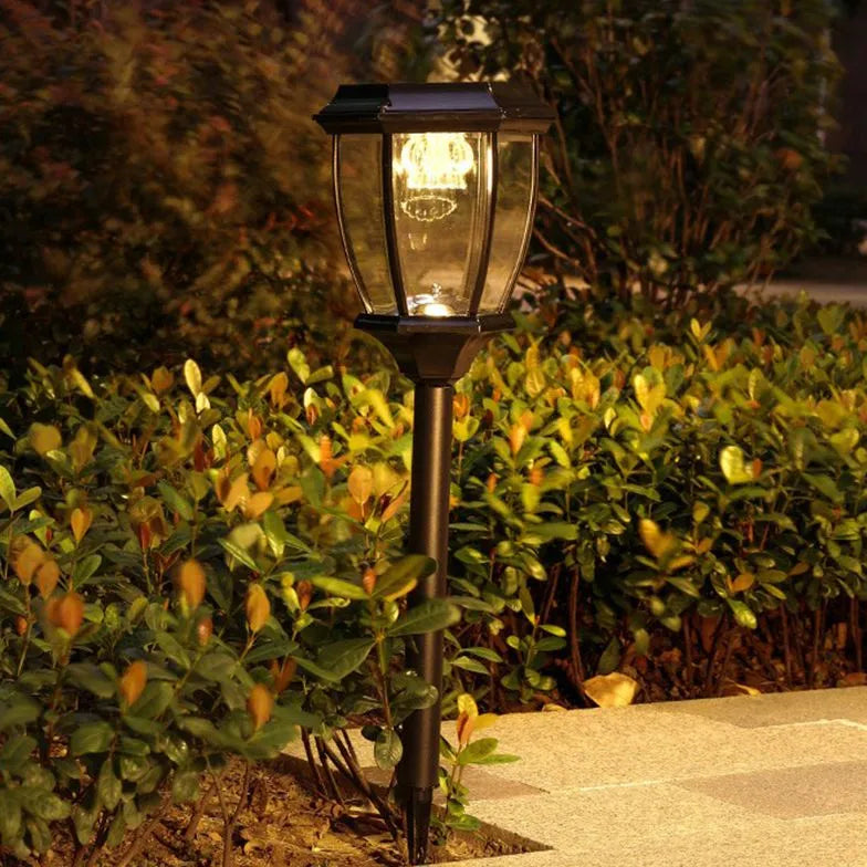 Black Stake Light Pena Metal Warm White Solar Outdoor Led