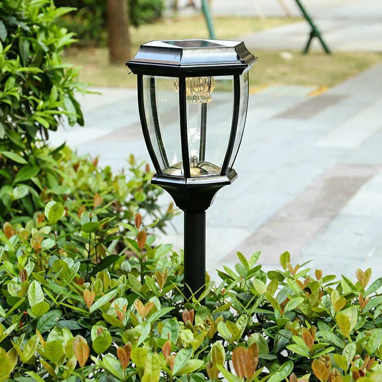 Black Stake Light Pena Metal Warm White Solar Outdoor Led