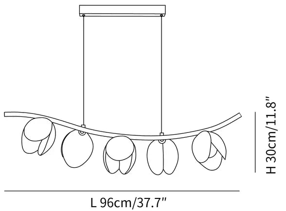 Chandelier For Bedroom Pistachio Metal Ip20